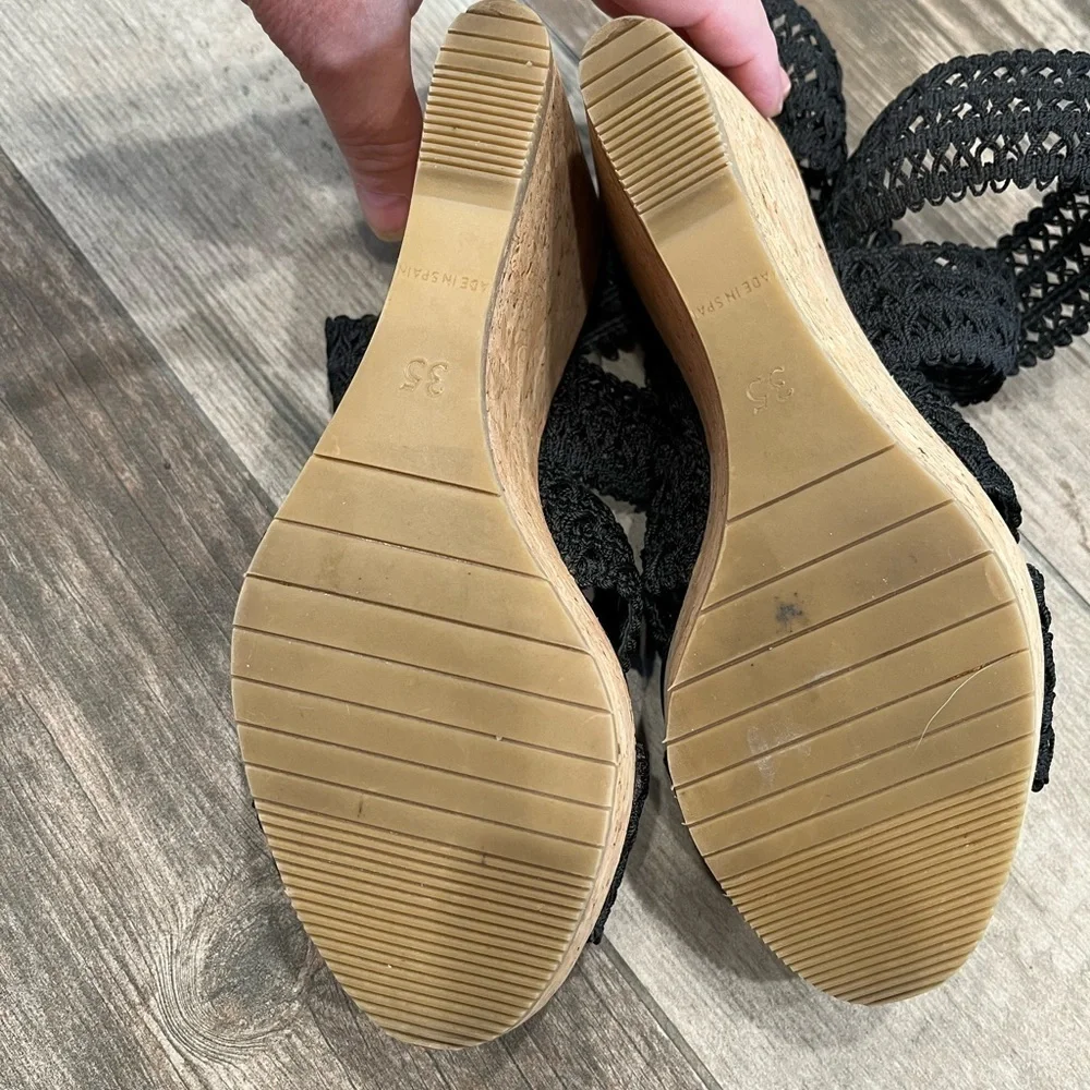 LK Bennett “Eimear” Elastic / Cork Platform Wedge Sandals - Size 35 US 5